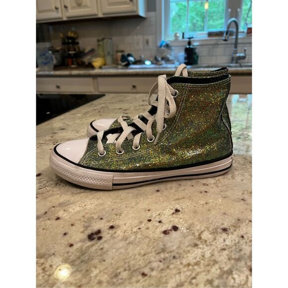 Converse Chuck Taylor Winter Glitter Hi-Top Sneaker sz 2 EUC - Picture 5 of 7